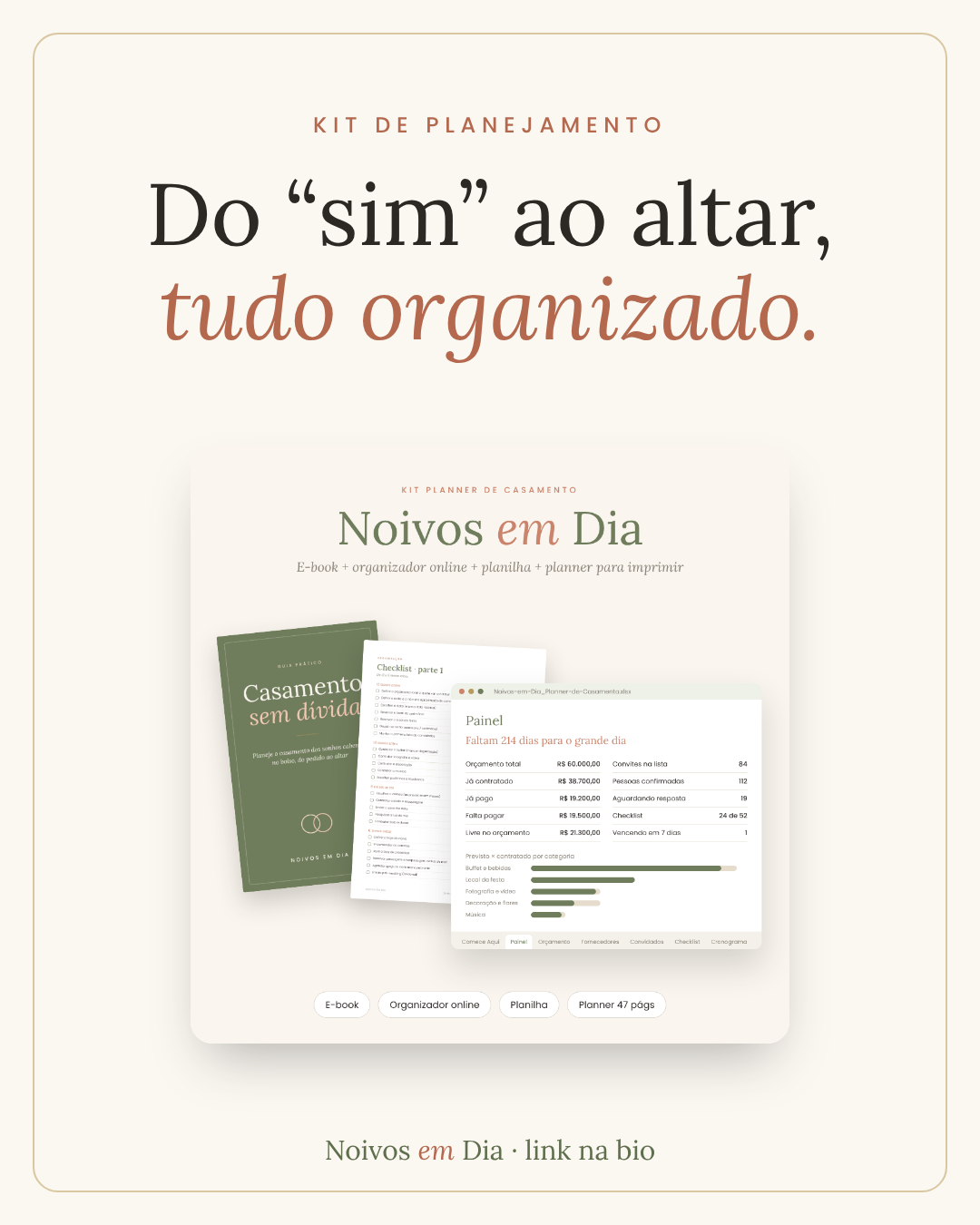 Do “sim” ao altar, tudo organizado. 💍