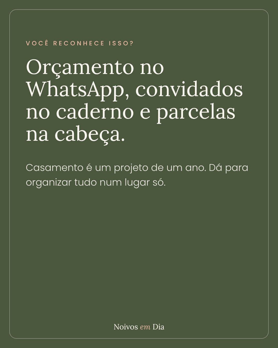 Orçamento no WhatsApp, convidados no caderno e parcelas na cabeça? 😅